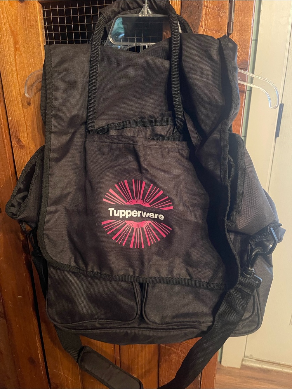 Tupperware Large Black Multi-Pocket Utility Organizer Tote Bag